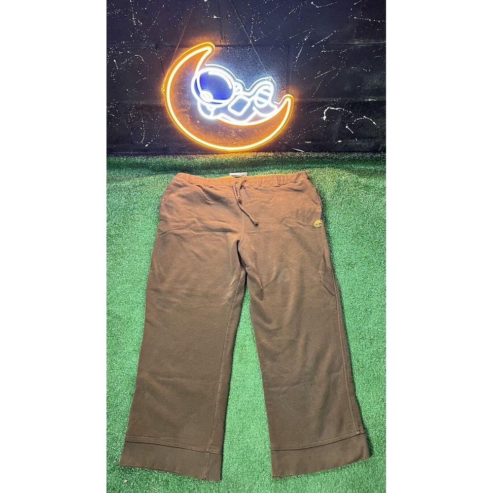 Timberland‎ Mens Fleece Joggers Sweatpants Size XL Brown Embroidered Logo